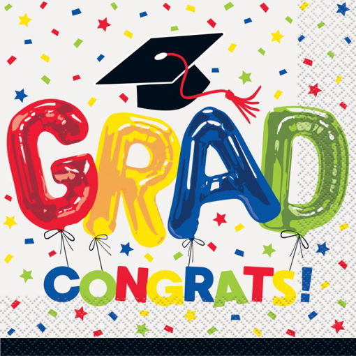 Picture of LETTER BALLOON GRADUATION NAPKINS - 16PK